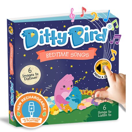 Ditty Bird Bedtime Songs Interactive Musical Book for Toddlers 1- 3 ...