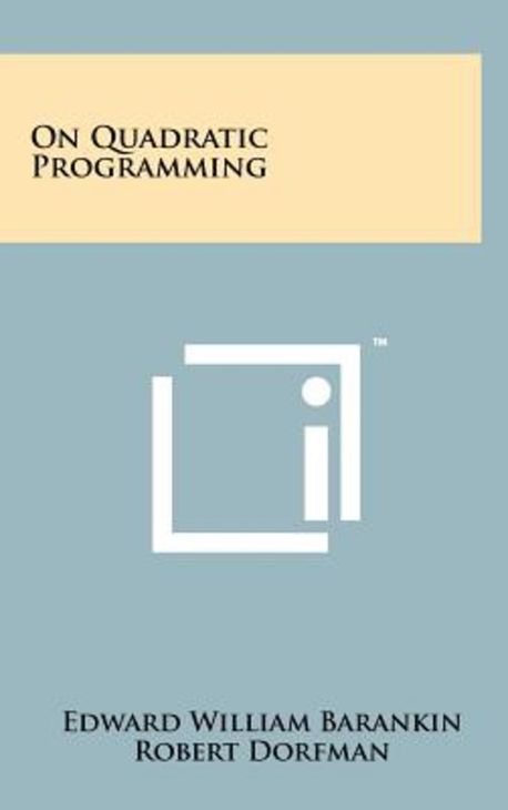 On Quadratic Programming | Barankin, Edward William - 교보문고