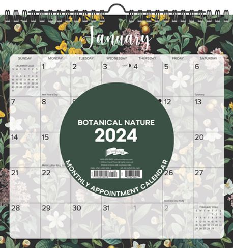 Botanical Nature 2024 12 X 12 Spiral Wall Calendar | Willow Creek Press ...