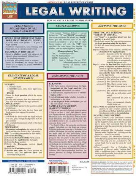 Legal Writing Laminate Reference Chart | Stevens, Richard W. - 교보문고