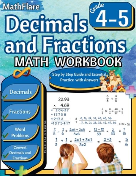 Decimals and Fractions Math Workbook 4th and 5th Grade | Publishing ...