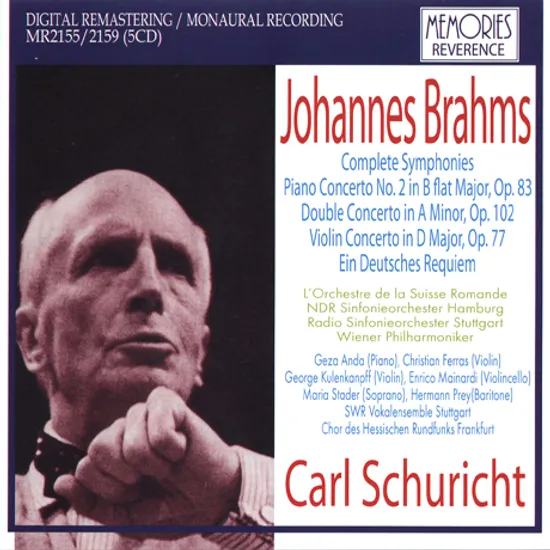 COMPLETE SYMPHONIES & CONCERTOS/ CARL SCHURICHT [칼 슈리히트: 브람스 교향곡 전곡 외]