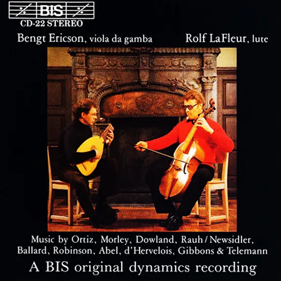MUSIC FOR VIOLA DA GAMBA AND LUTE/ BENGT ERICSON/ ROLF LAFLEUR