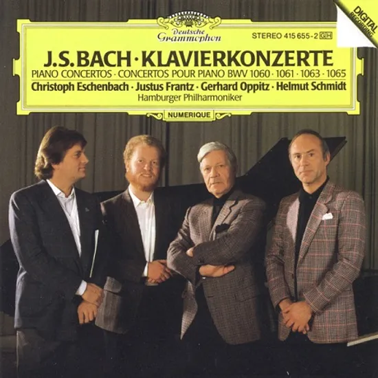 PIANO CONCERTOS/ CHRISTOPH ESCHENBACH, JUSTUS FRANTZ, GERHARD OPPITZ, HELMUT SCHMIDT [바흐: 건반협주곡- 에센바흐, 프란츠, 오피츠, 슈미트]