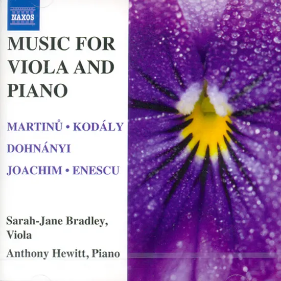 MUSIC FOR VIOLA AND PIANO/ SARAH-JANE BRADLEY, ANTHONY HEWITT