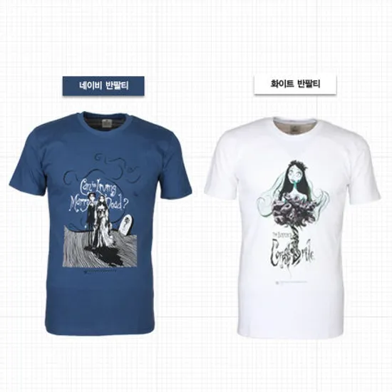 팀 버튼 유령신부 티셔츠 [화이트 S]