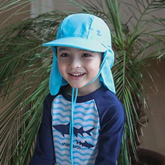 유아 키즈 물놀이 썬햇 캣로고플랩캡 스카이