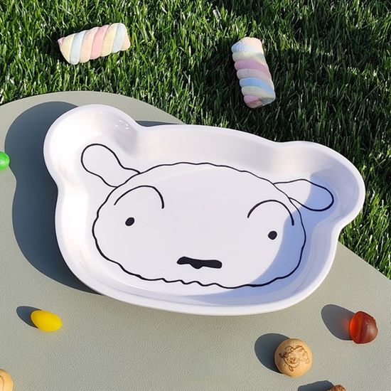 짱구 강아지 흰둥이 멜라민 접시 1p 캐릭터 플레이트