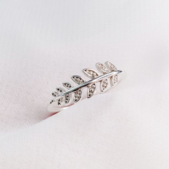 실버 리프 포인트 반지