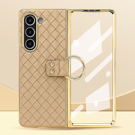 갤럭시Z폴드 6 5 4 3 격자 패턴 링 거치대 가죽케이스