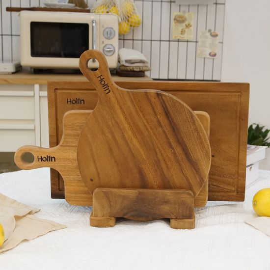 Holin 마호가니&월넛(호두) 원목 도마 SET-월넛 사각홈+스퀘어