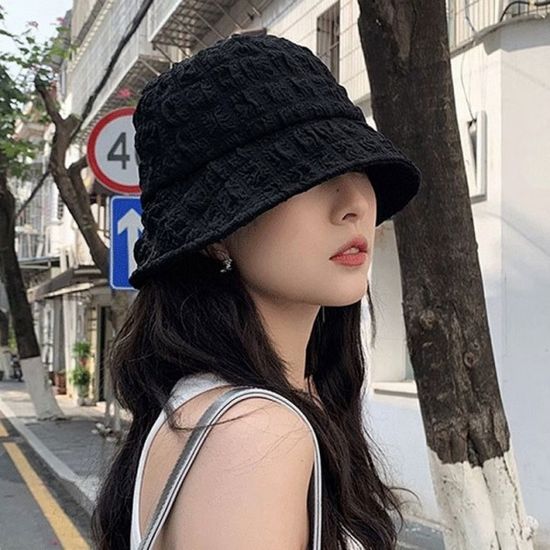 엠보 버킷햇 벙거지 휴가 여행 데일리 여성 모자