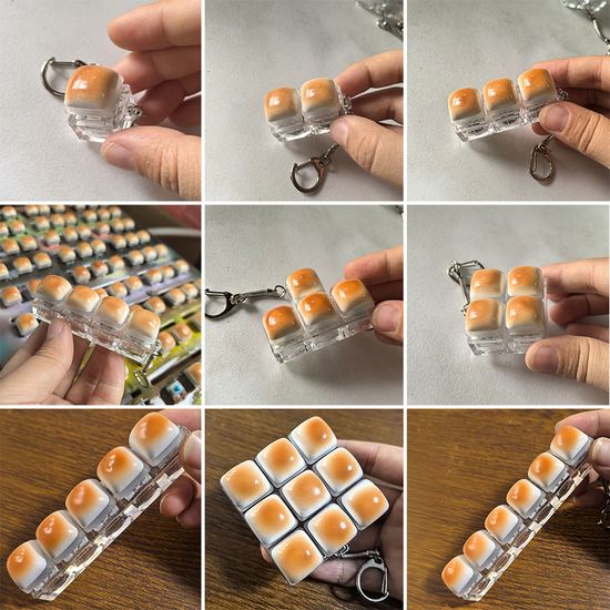 피젯 키보드 캐러멜빵 딸깍이 톡톡이 키캡 토이 키링