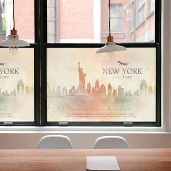 창문 유리창시트지 칼라 안개시트지 뉴욕러브스토리01