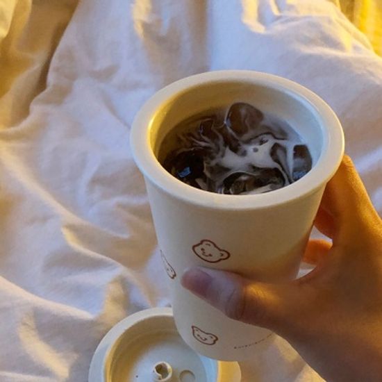 큐피드곰 패턴 텀블러 453ml
