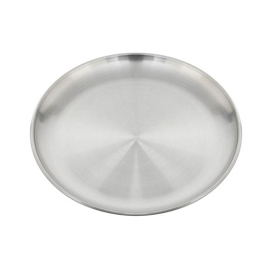 홈인쿡 플랫원형 스텐 접시 4p세트(30cm) (실버) 식기