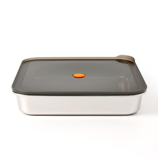 [온프레시] 락킹 정사각 스텐 밀폐용기 2.5L 반찬통