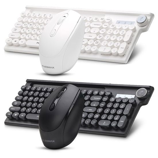 PLEOMAX 블루투스 무선키보드 마우스 세트 레트로