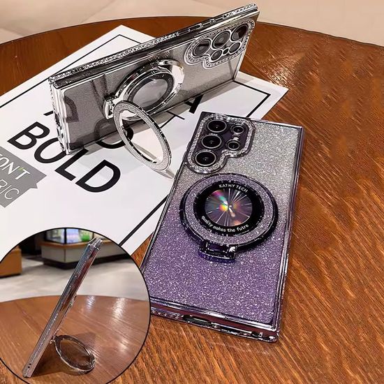 갤럭시 S24 S23 S22 큐빅 글리터 마그네틱 링 케이스