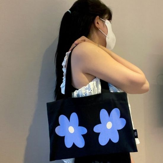 브떼 연보라꽃 프린팅 숄더백 토드백 데일리 에코백 