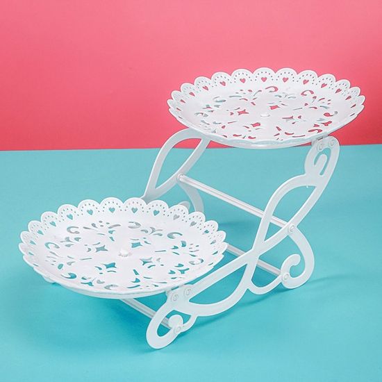 스위트가든 2단 디저트 트레이 케이크 접시 하트