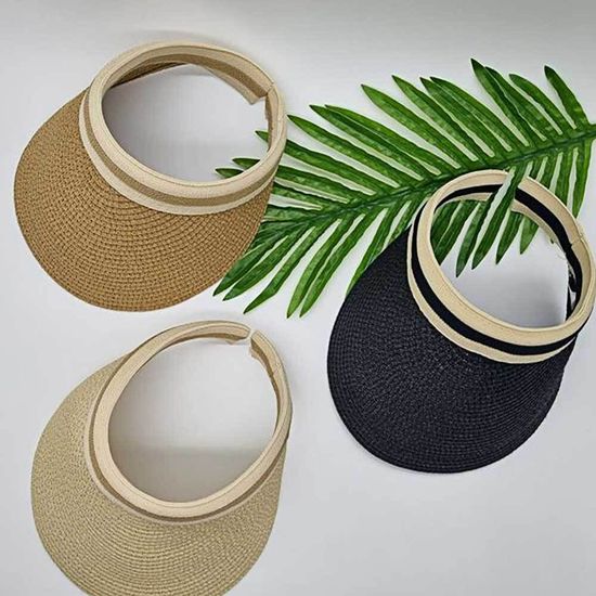 블랙 라탄 썬캡 여름모자 썬바이저 모자(WE4F89A)