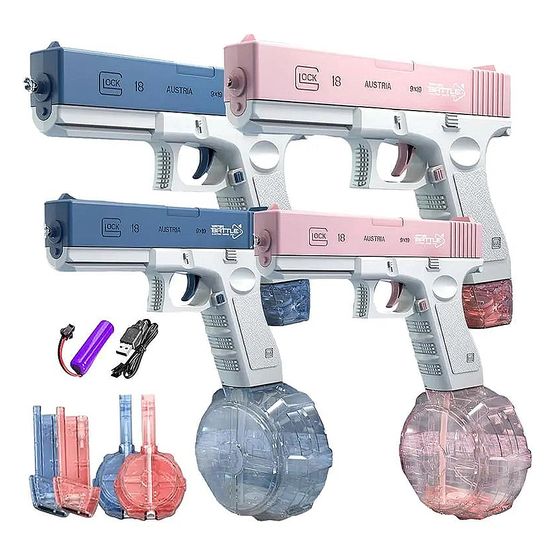 2 Type 탄창 전자 자동 글록 권총 워터건 방수 물총
