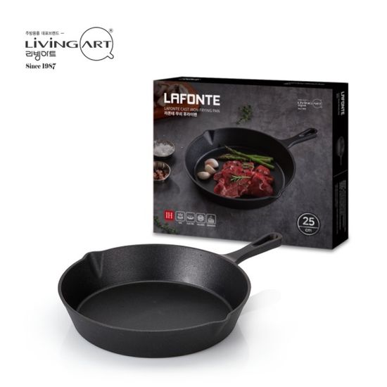 [리빙아트] 라폰테 무쇠 구이팬 25cm