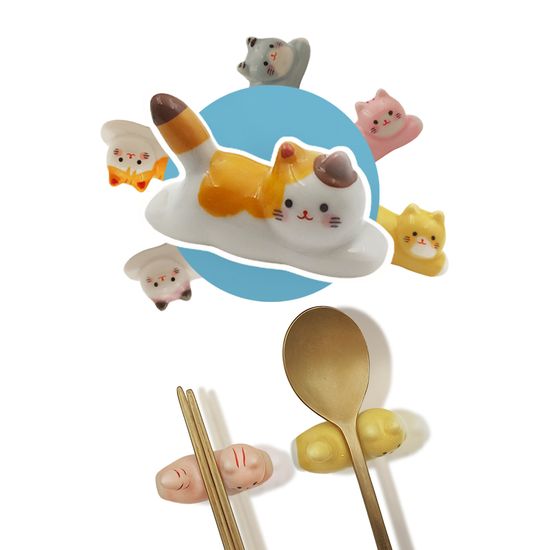 고양이 수저 받침대 숟가락 젓가락 커트러리 수저받침