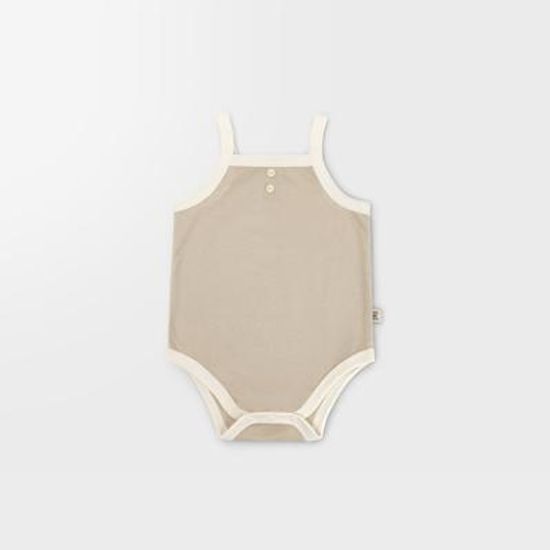 [메르베] 코튼 메쉬 신생아 빈티지 나시슈트_오트밀