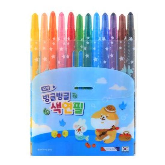 모닝글로리 빙글빙글색연필 12색 블루
