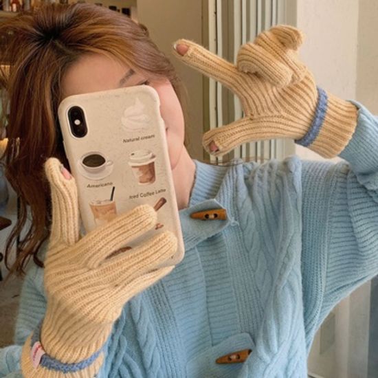 어나더뷰 롱 도톰 니트 터치장갑 6컬러 no.1354