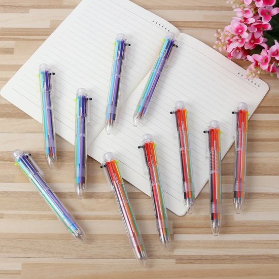 브라이트 6색 볼펜 10p세트/ 홍보 인쇄 판촉볼펜