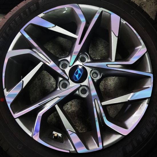 홀로그램 휠스티커 쏘나타DN8 17인치,휠4짝분