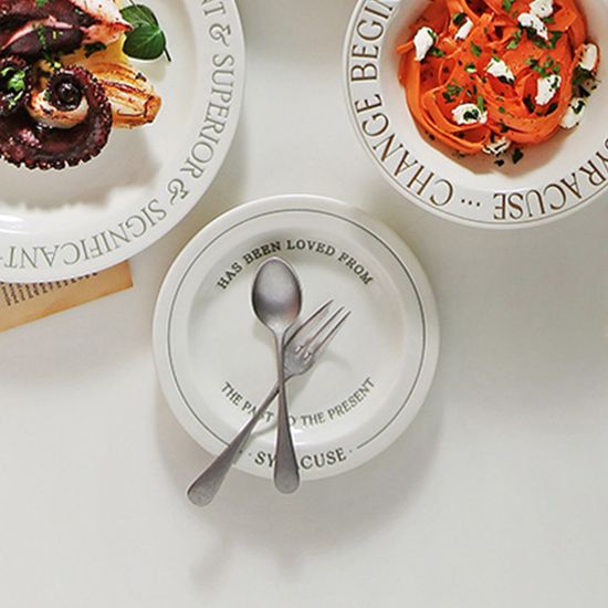 시라쿠스 레터링 평접시 16cm 4p 세트 2color 택1