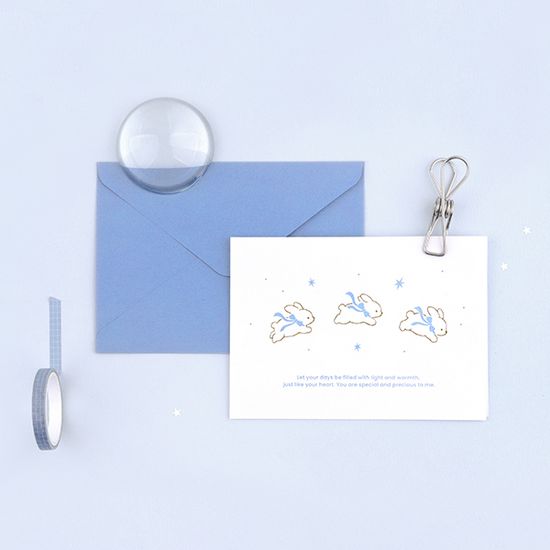 [대시앤도트] 플러피 러브 레터프레스 메세지 카드