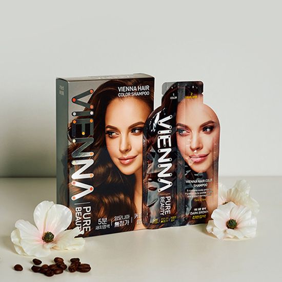 비엔나 퓨어 뷰티 저자극 5분 새치커버 헤어 염색약