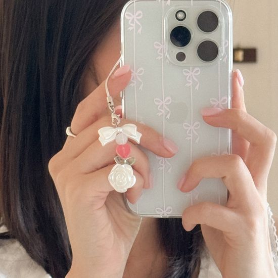 rose ribbon 키링 열쇠고리 핸드폰 가방 자동차