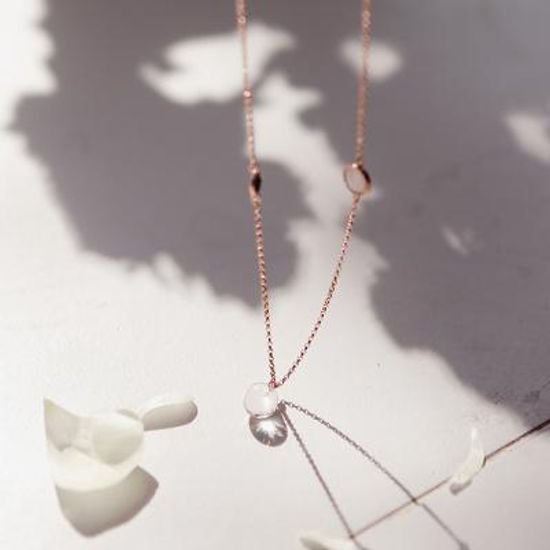 제이로렌 04N0729 4월탄생석 수정 원석 순은 롱목걸이