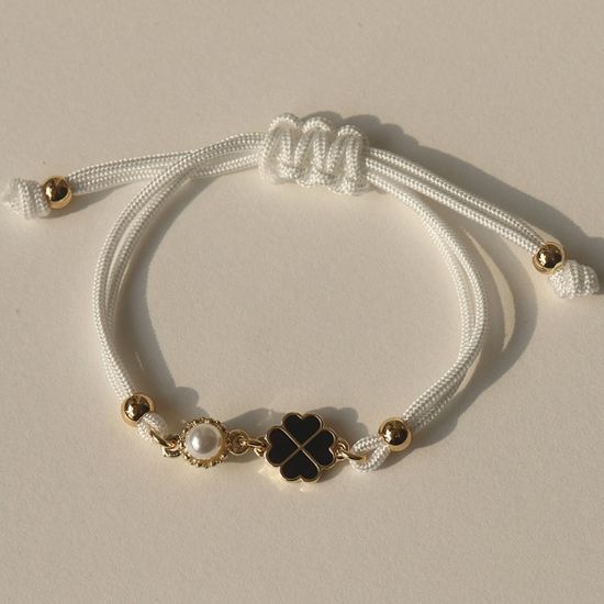 [선물포장] 탄생석 클로버 매듭 팔찌(4컬러)