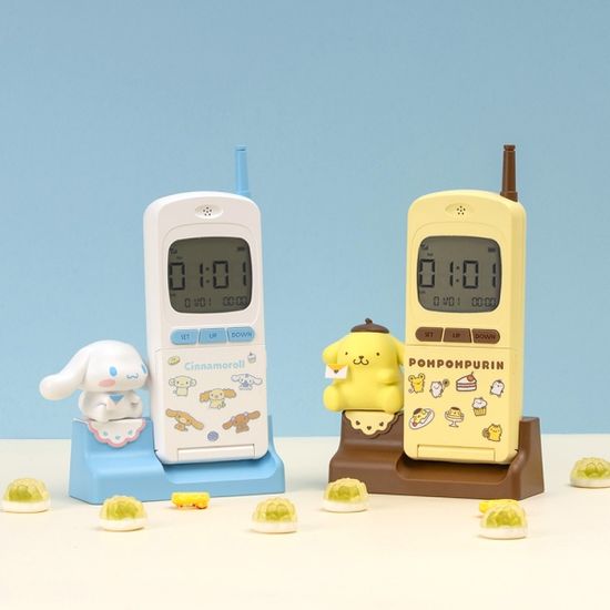 산리오 캐릭터즈 레트로 전화모형 디지털 탁상시계