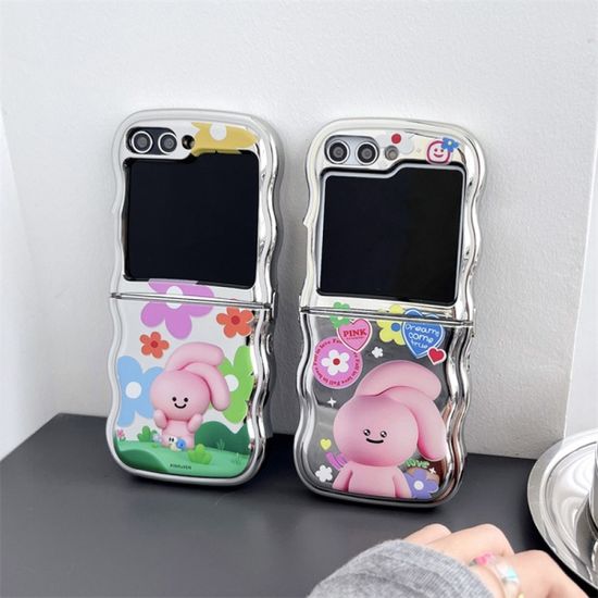 갤럭시 Z플립 3 4 5 핑크 토끼 비즈 스트랩케이스