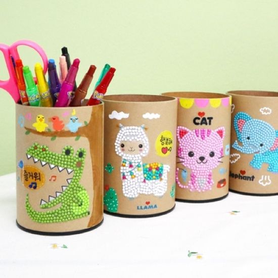 보석십자수 동물 연필꽂이 (12종택1)