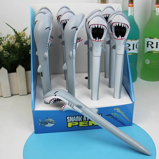 상어 모양 볼펜 펜 귀여운 캐릭터 펜 학생 어린이