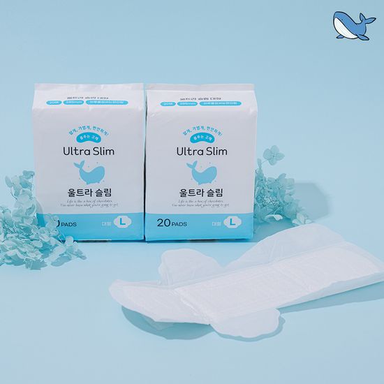 춤추는고래 대용량 생리대 대형 2팩 /40매