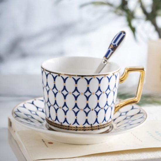 유럽풍 클래식 골드라인 커피잔 세트