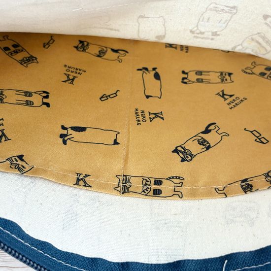 쿠스구루 네코마루케 사각 파우치 세트 그린 카키