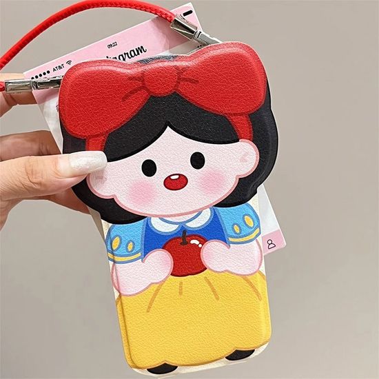 아이폰 16 15 14 13 12 캐릭터 가죽 플립 커버 케이스