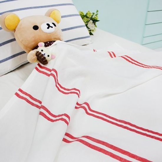 투라인 레드 여름이불 린넨이불