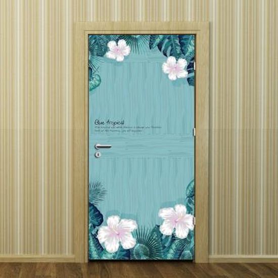 현관문시트지 에어프리_블루 트로피칼 하모니